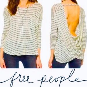 FREE PEOPLE ‘angel island’ Striped Hacci Sweater - Mint Green/Teal